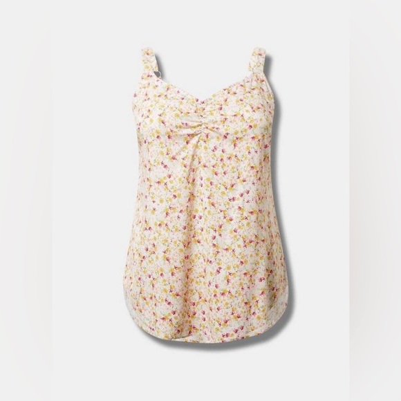 NWT Ava Runched V-Neck Cami, Size 0 (12), Sunshine Ditsy Floral - Picture 3 of 9